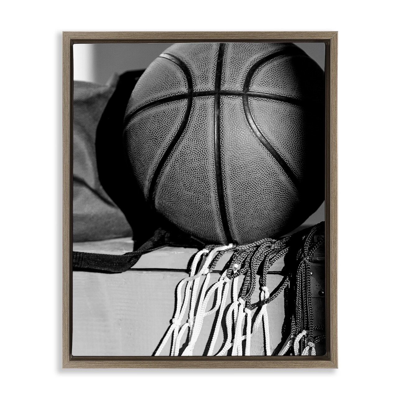Stupell Industries Basketball Sport Still Life Framed Floater Canvas Wall Art Design by Daphne Polselli